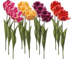 Emerald - Kunstbloem Tulp Paris 66cm - Set van 12 - Kunstplant voor binnen