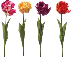 Emerald - Kunstbloem Tulp Paris 66cm - Set van 4 - Kunstplant voor binnen
