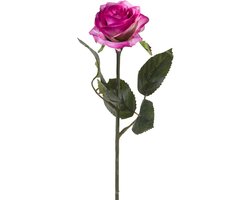 Emerald Kunstbloemen roos - rozen - Simone - fuchsia - 45 cm - decoratie bloemen