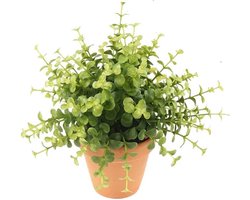 Emerald Kunstplant eucalyptus - groen - in terracotta pot - 20 cm