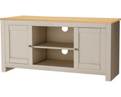 Emerald|TV-meubel met 2 deuren in eikenlook en crÃ¨me