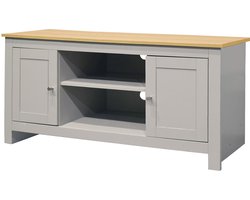 Emerald|TV-meubel met 2 deuren in eikenlook en grijs