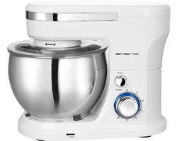 Emerio Keukenmachine 5 Liter - 1000W Keukenrobot - Foodprocessor - Keukenmixer met RVS Mengkom - 6 Snelheden - Inclusief Klopper, Deeghaak en Garde - KM-123117 Wit