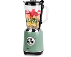 Emerio Retro Blender - 1,75L – Smoothie Maker met Glazen Kan - 5 snelheden - Pulsfunctie - RVS messen - 600W - BL-131620.8 Groen