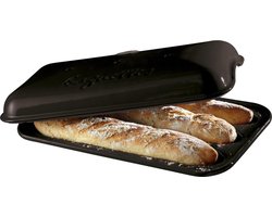 ​Emile Henry Broodbakvorm voor 3 Baguettes - Fusain - Keramische Bakvorm - Geschikt voor Oven en Vaatwasser - Voor het Bakken van Drie Knapperige Baguettes​