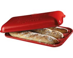 Emile Henry Broodbakvorm voor 3 Baguettes - Grand Cru - Keramische Bakvorm - Geschikt voor Oven en Vaatwasser - Ideaal voor het Bakken van Drie Knapperige Baguettes​
