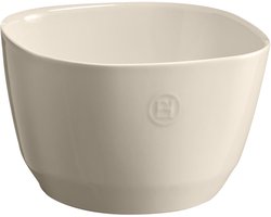 Emile Henry Serveerschaal / Saladeschaal Diep - 220 x 220 x 140 mm - Crème