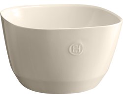 Emile Henry Serveerschaal / Saladeschaal Diep - 260 x 260 x 160 mm - Crème