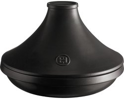 ​Emile Henry Tajine Delight - Zwart - Ø 33,5 cm / 4 liter - Keramische Stoofpot / Slowcooker - Geschikt voor Inductie, Gas, Elektrisch, Halogeen, Keramisch, Oven en Magnetron - Ideaal voor Authentieke Marokkaanse Gerechten - Vaatwasserbestendig​