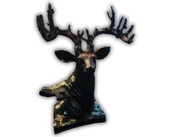 Emilia Home Decoratie Koperkleurige Hertenbuste-figuur beelddecoratie decoratie-decoratie voor woonkamer, keuken, slaapkamer