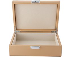 Emilie collection - opbergdoos - beige - luxe opbergkist voor sieraden en accessoires - maat medium