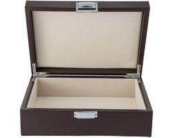Emilie collection - opbergdoos - bruin - luxe opbergkist voor sieraden en accessoires - maat medium