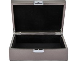 Emilie collection - opbergdoos - metallic zilver - luxe opbergkist voor sieraden en accessoires - maat medium