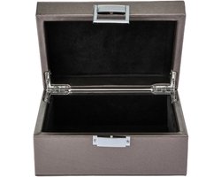 Emilie collection - opbergdoos - metallic zilver - luxe opbergkist voor sieraden en accessoires - maat small