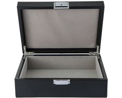 Emilie collection - opbergdoos - zwart - luxe opbergkist voor sieraden en accessoires - maat medium