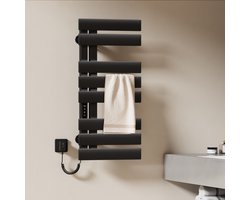 EMKE Elektrische Handdoekradiator - 2026 Vernieuwd - Smart Bediening - Touchscreen & APP - Met Timer - 230 W - 85x40 cm - Badkamer Radiator - Handdoekdroger