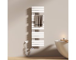 EMKE Elektrische Handdoekradiator - Glanzend Wit - 132x40 cm - 600W - Handdoek Verwarmer met Thermostaat
