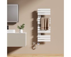 EMKE Elektrische Handdoekradiator - Slimme Bediening - APP Week Timer - 104x40cm - 400W - Glans Wit