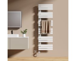 EMKE Elektrische Handdoekradiator - Slimme Bediening - APP Week Timer - 160x50cm - 1000W - Glans Wit