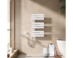 EMKE Elektrische Handdoekradiator - Slimme Bediening - APP Week Timer - 76x40cm - 400W - Glans Wit