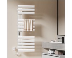EMKE Elektrische Handdoekradiator - Smart Bediening - Touchscreen & APP - Met Timer - 440 W - 130x50 cm - Badkamer Radiator - Handdoekdroger
