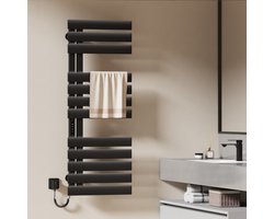 EMKE Elektrische Handdoekradiator - Smart Bediening - Touchscreen & APP - Met Timer - 440 W - 130x50 cm - Badkamer Radiator - Handdoekdroger