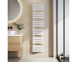 EMKE Handdoekradiator - Plat Design - Glanzend Wit - 160x40 cm - 684W - Badkamer Verwarming - CV Radiator