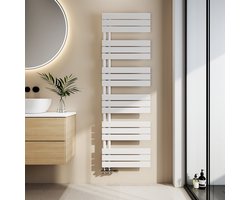 EMKE Handdoekradiator - Plat Design - Glanzend Wit - 160x50 cm - 794W - Badkamer Verwarming - CV Radiator
