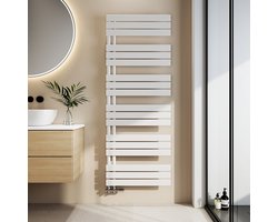 EMKE Handdoekradiator - Plat Design - Glanzend Wit - 160x60 cm - 958W - Badkamer Verwarming - CV Radiator