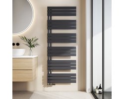 EMKE Handdoekradiator - Plat Design - Mat Antraciet - 160x60 cm - 958W - Badkamer Verwarming - CV Radiator