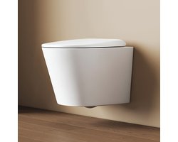 EMKE Hangtoilet - Dual Flush - Soft Close & Afklikbare Zitting - WC Pot - 49x36.5x36 cm - Compact Toiletpot