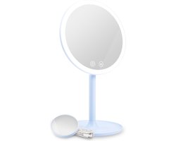 EMKE Make-Up Spiegel - Dimbaar en 3 Lichtkleuren - 3X Vergrotings - 90° Verticaal Draaibaar - USB Oplaad