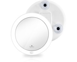 EMKE Makeup Spiegel - 7x Vergroting - met Zuignap en Verlichting - Wit - 16.5cm - Scheerspiegel - Make-Up