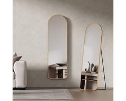 EMKE Passpiegel - Staande Spiegel - Wandspigel - 140x40cm - Goud - Passpiegel Slaapkamer