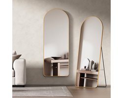 EMKE Passpiegel - Staande Spiegel - Wandspigel - 160x60cm - Goud - Passpiegel Slaapkamer