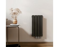 EMKE Radiator - Dubbel-Laags Plat - Mat Zwart - 60x30 cm - 327 W - Kolomradiator Vertical - Verwarming voor Alle Ruimtes