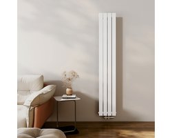 EMKE Radiator - Plat Design - Glanzend Wit - 180x30 cm - 627 W - Kolomradiator Vertical - Verwarming voor Alle Ruimtes