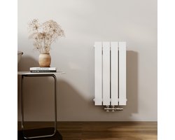 EMKE Radiator - Plat Design - Glanzend Wit - 60x30 cm - 233 W - Kolomradiator Vertical - Verwarming voor Alle Ruimtes