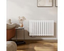 EMKE Radiator - Plat Design - Glanzend Wit - 63x100 cm - 730 W - Kolomradiator Vertical - Verwarming voor Alle Ruimtes