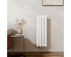 EMKE Radiator - Plat Design - Glanzend Wit - 90x30 cm - 403 W - Kolomradiator Vertical - Verwarming voor Alle Ruimtes