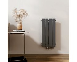 EMKE Radiator - Plat Design - Mat Antraciet - 60x30 cm - 233 W - Kolomradiator Vertical - Verwarming voor Alle Ruimtes