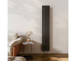 EMKE Radiator - Plat Design - Mat Zwart - 180x30 cm - 627 W - Kolomradiator Vertical - Verwarming voor Alle Ruimtes