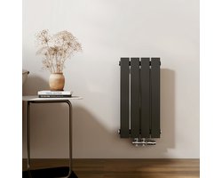 EMKE Radiator - Plat Design - Mat Zwart - 60x30 cm - 233 W - Kolomradiator Vertical - Verwarming voor Alle Ruimtes
