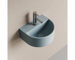 EMKE Toiletfontein - Wandmontage - Keramiek - met Kraangat - Mat Blauw - 30x25x12.5 cm - Toilet Wasbak
