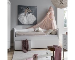 Emma Bedbank met Drie Speelgoedbakken - Wit