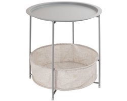 Emma | bijzettafel | lichtgrijs | metaal | Ø 47 H 51 cm | bijzettafel | bijzettafel buiten | bijzettafel industrieel | salontafel | klein bijzettafeltje | Wood Selections