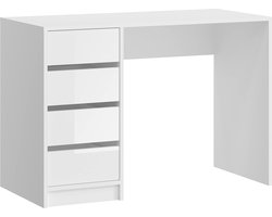 Emma Kaptafel Bureau - Cosmetische Tafel - Witte Vanity - 110cm x 75cm x 48cm - 4 Laden - Tijdloos Design - Duurzaam FSC-gecertificeerd hout