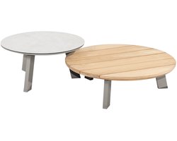 Emma set loungetafels 65 cm rond en 80 cm rond ceramic teak cloud