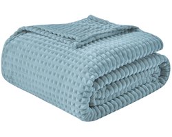 EMME Knuffeldeken Fluffy - 3D Touch Experience 150x200cm Fleecedeken, Zachte warme wollen deken, Deken voor op de bank, Deken voor op bed, Deken voor in de woonkamer, Blauwgroen