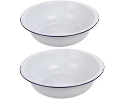 Emmer Mengkommen - Keuken Schalen - Huishoudelijk Gebruik - Verdikte Emaille - 30x30x9cm - Wit